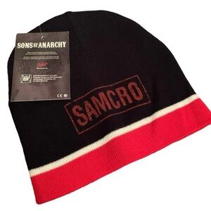 Sons of Anarchy SAMCRO Adult Beanie Toque Hat Black & Red